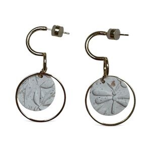Elegant Gold and Gray Clay Earrings